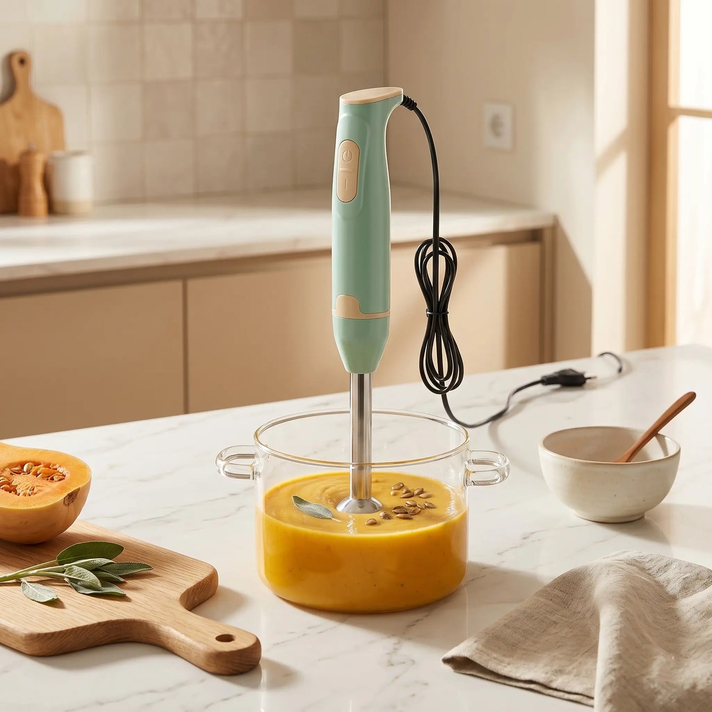Immersion Blender Handheld 400W โ Stainless Steel Stick Blender for Soups