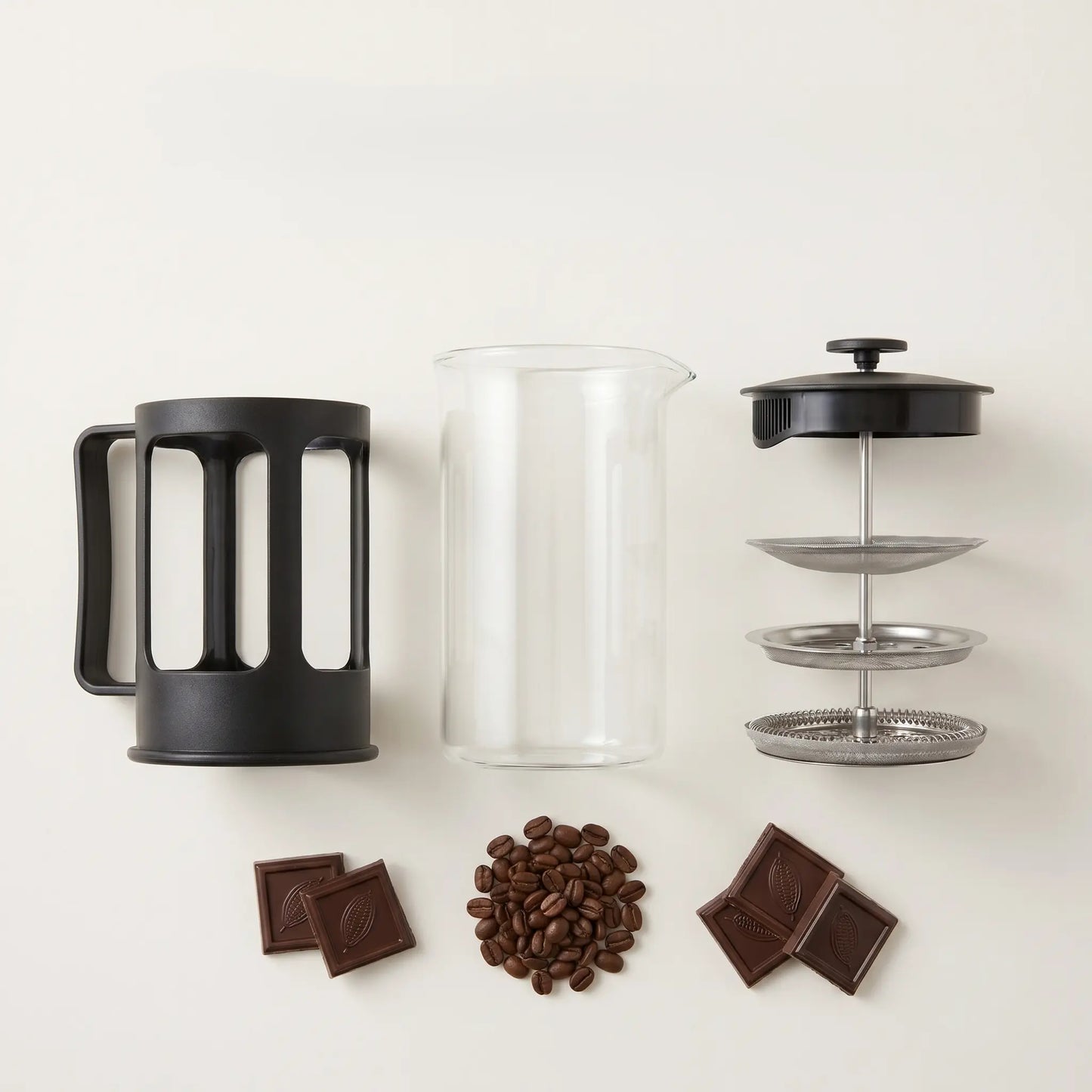 Glass French Press Coffee & Tea Brewer — Stainless Steel Filter 350ML & 600ML
