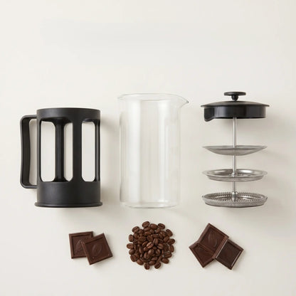 Glass French Press Coffee & Tea Brewer — Stainless Steel Filter 350ML & 600ML