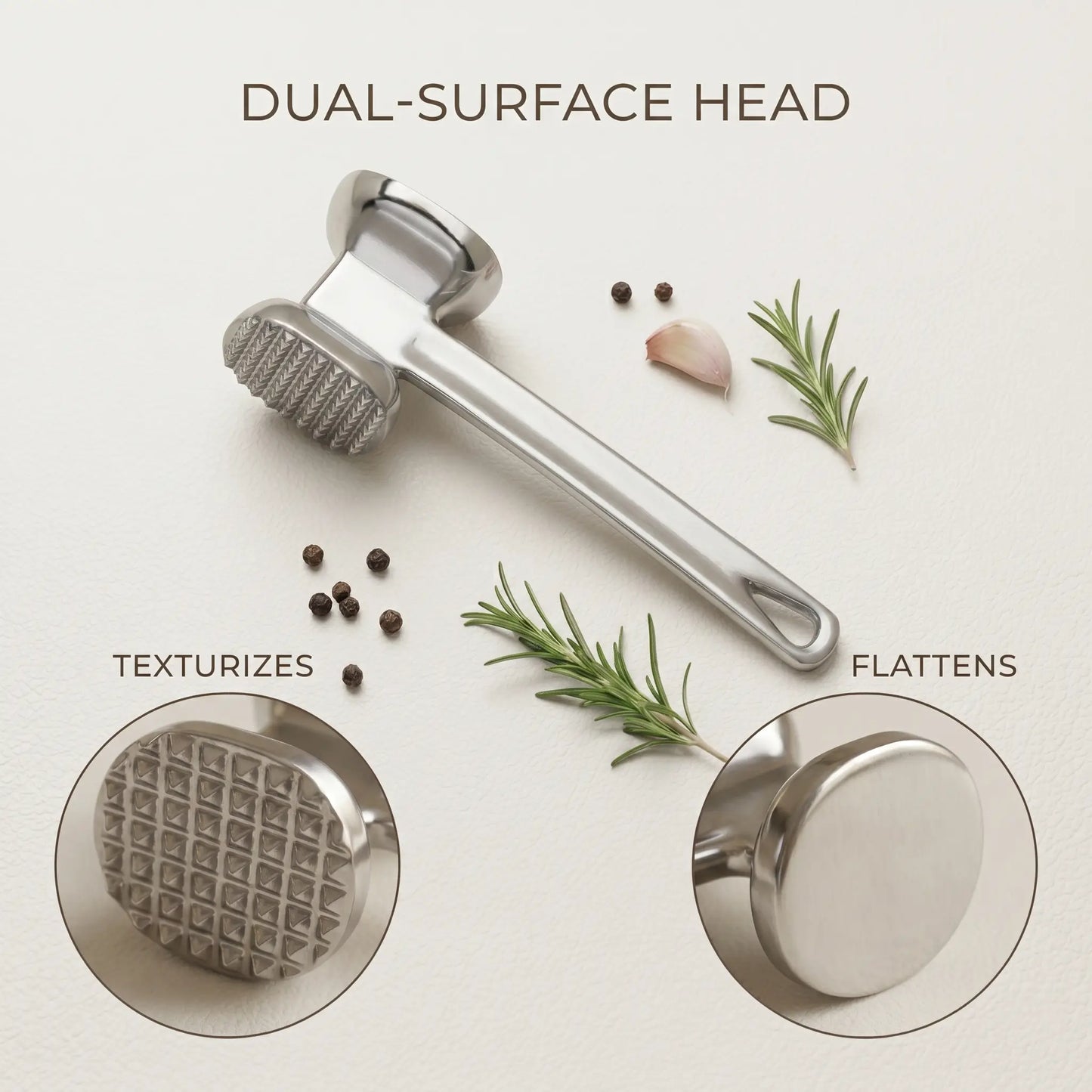 Meat Tenderizer Tool — Dual-Sided Aluminum Alloy Meat Mallet