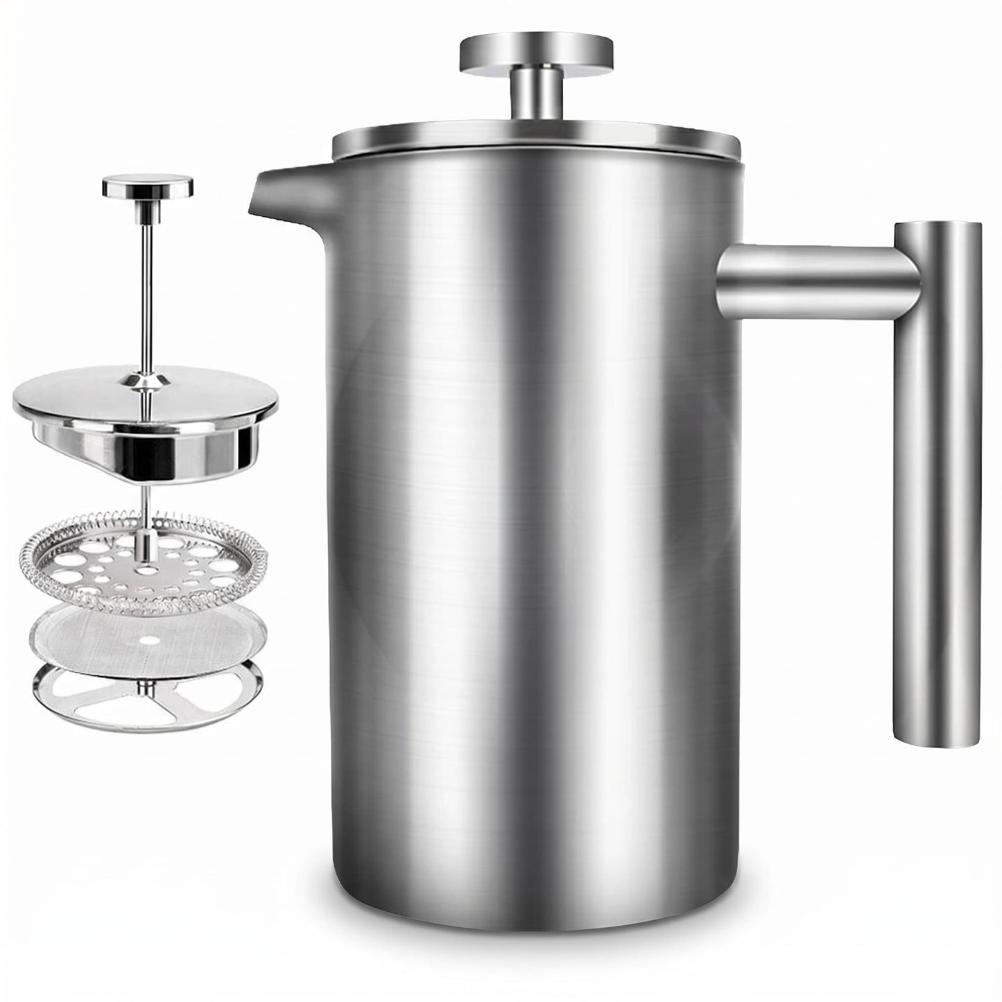 Stainless Steel French Press Coffee Maker — Double Wall Insulated 800ML