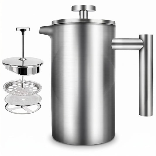 Stainless Steel French Press Coffee Maker — Double Wall Insulated 800ML