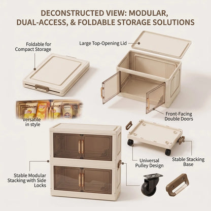 Foldable Plastic Storage Cabinet —  Modular Wardrobe Organizer 1–6 Tiers