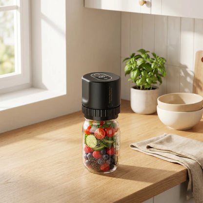 Electric Mason Jar Vacuum Sealer Kit — Cordless Rechargeable with LED Display