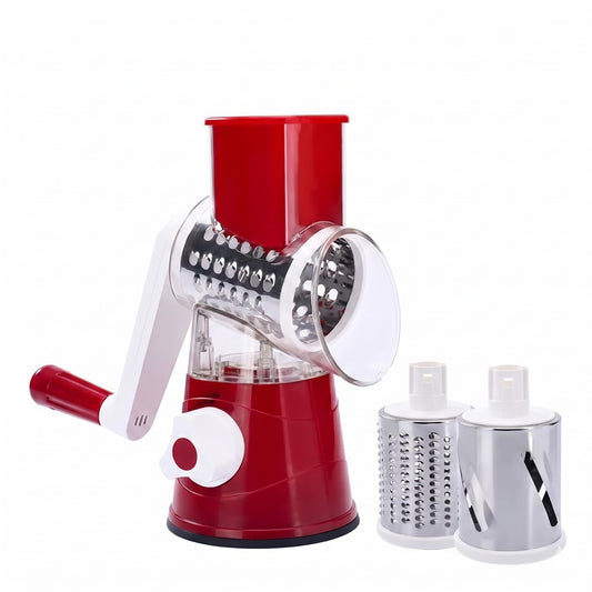 Cheese Grater Hand Crank — 3-in-1 Rotary Shredder & Slicer