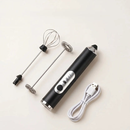 Electric Handheld Mixer & Milk Frother —  3-Speed USB Rechargeable Wireless Whisk