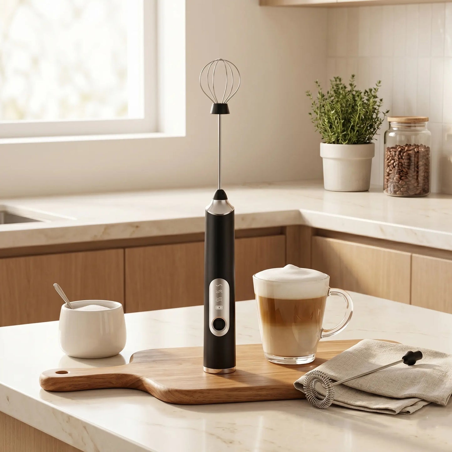 Electric Handheld Mixer & Milk Frother —  3-Speed USB Rechargeable Wireless Whisk