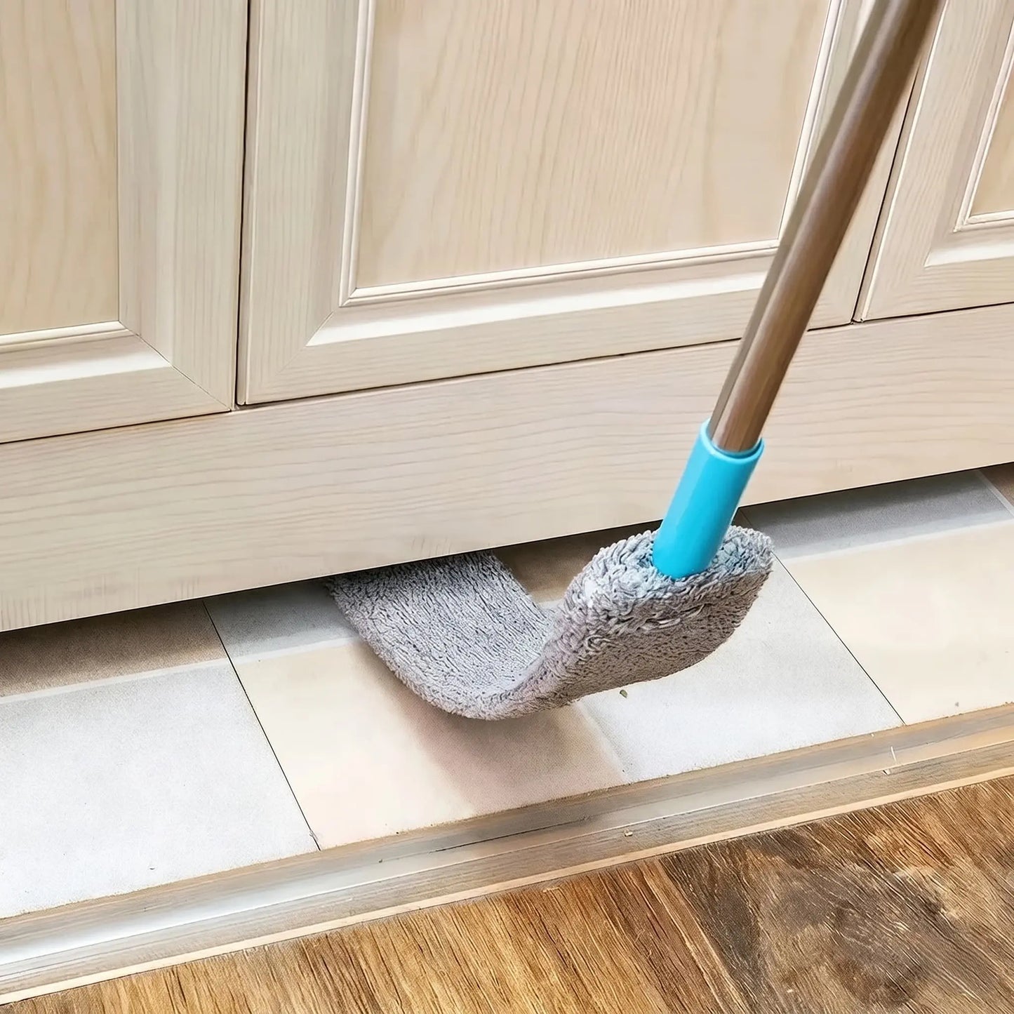 Wall Mop Cleaner with Long Handle and Bendable Head —  Flexible Duster for Ceiling & Gaps