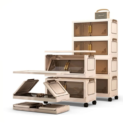 Foldable Plastic Storage Cabinet —  Modular Wardrobe Organizer 1–6 Tiers