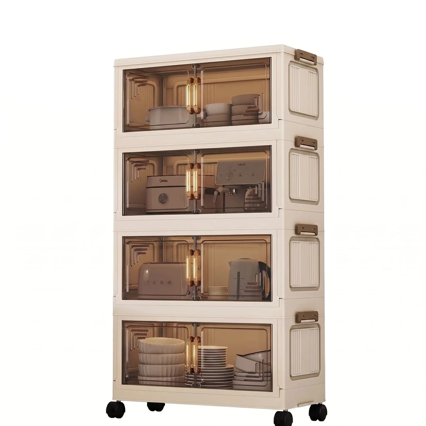 Foldable Plastic Storage Cabinet —  Modular Wardrobe Organizer 1–6 Tiers