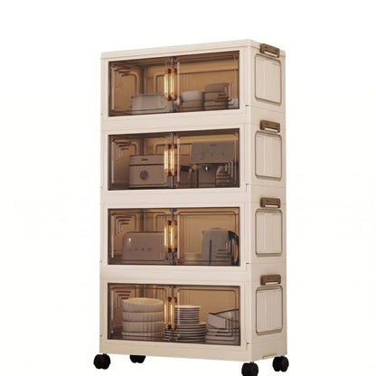 Foldable Plastic Storage Cabinet —  Modular Wardrobe Organizer 1–6 Tiers