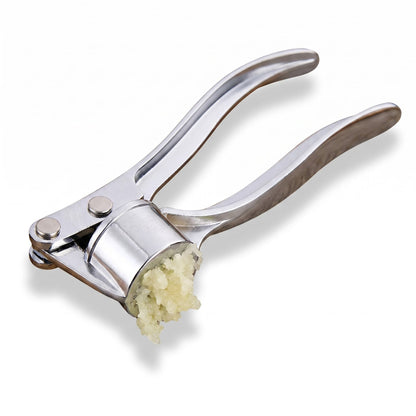 Garlic Press Stainless Steel — 3-in-1 Crush, Peel & Mince Tool