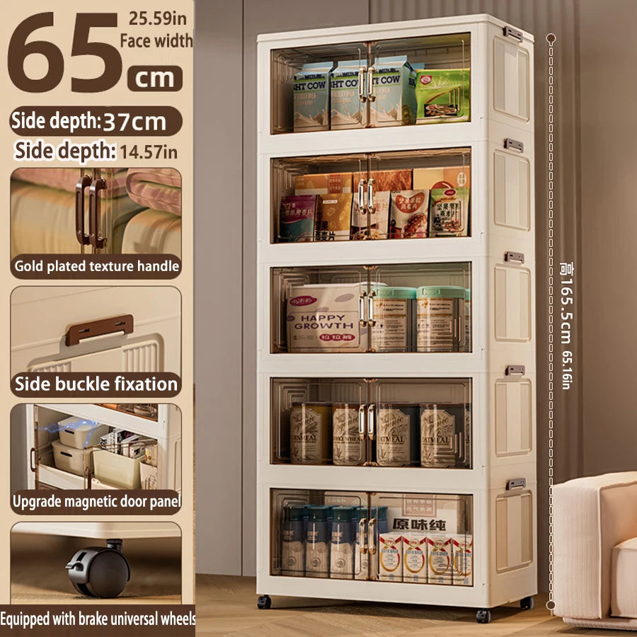Foldable Plastic Storage Cabinet —  Modular Wardrobe Organizer 1–6 Tiers