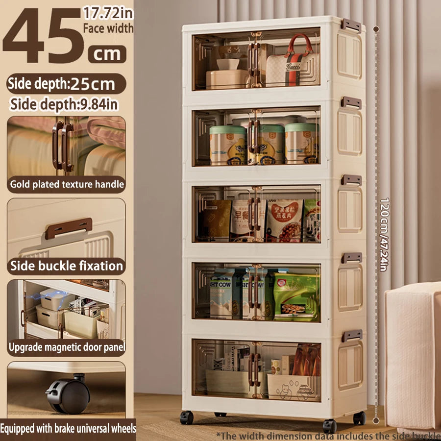 Foldable Plastic Storage Cabinet —  Modular Wardrobe Organizer 1–6 Tiers