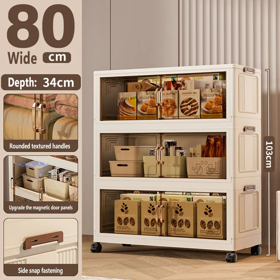 Foldable Plastic Storage Cabinet —  Modular Wardrobe Organizer 1–6 Tiers