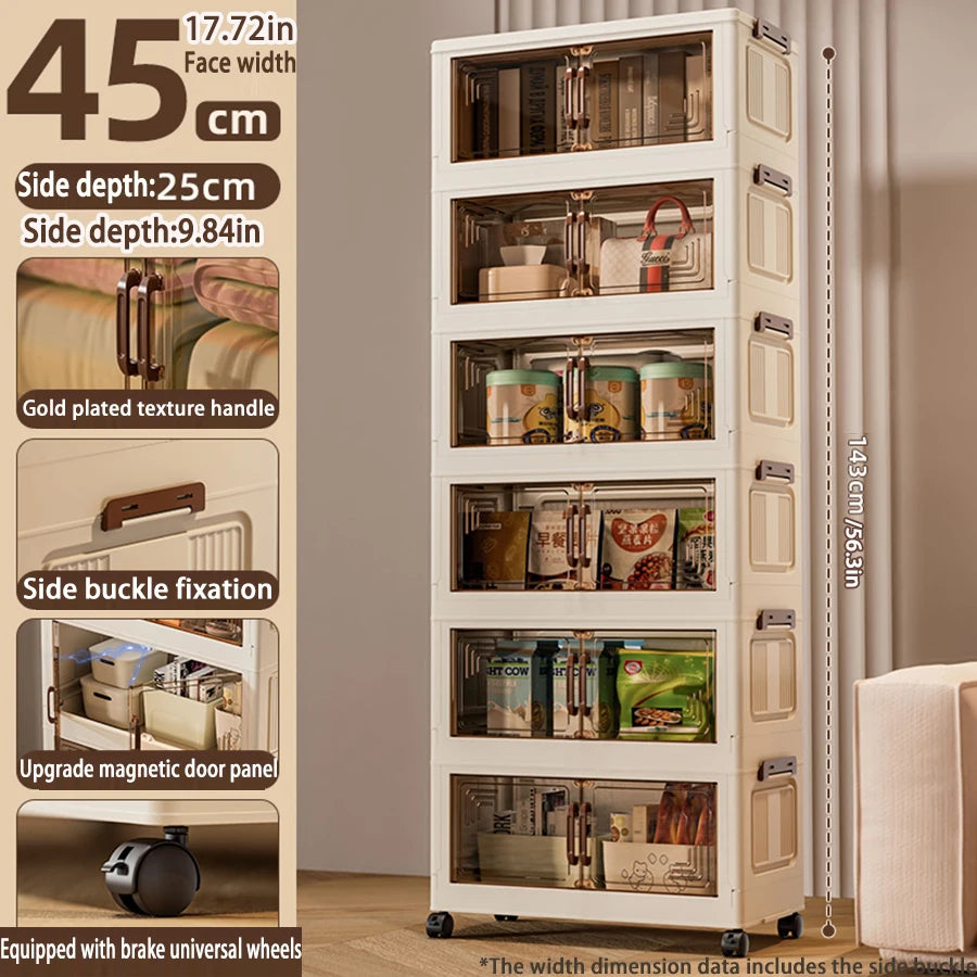 Foldable Plastic Storage Cabinet —  Modular Wardrobe Organizer 1–6 Tiers
