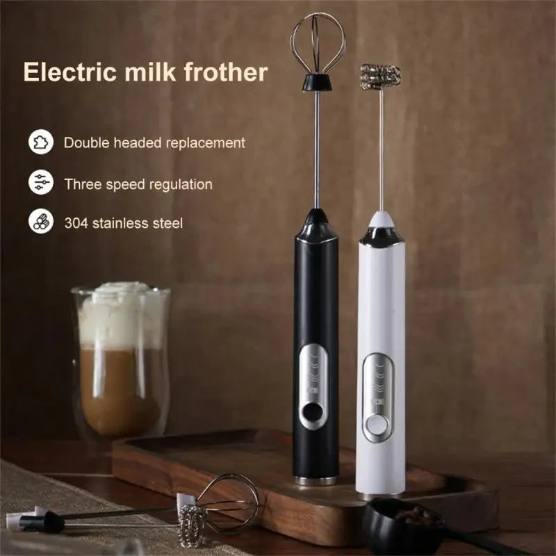 Electric Handheld Mixer & Milk Frother —  3-Speed USB Rechargeable Wireless Whisk