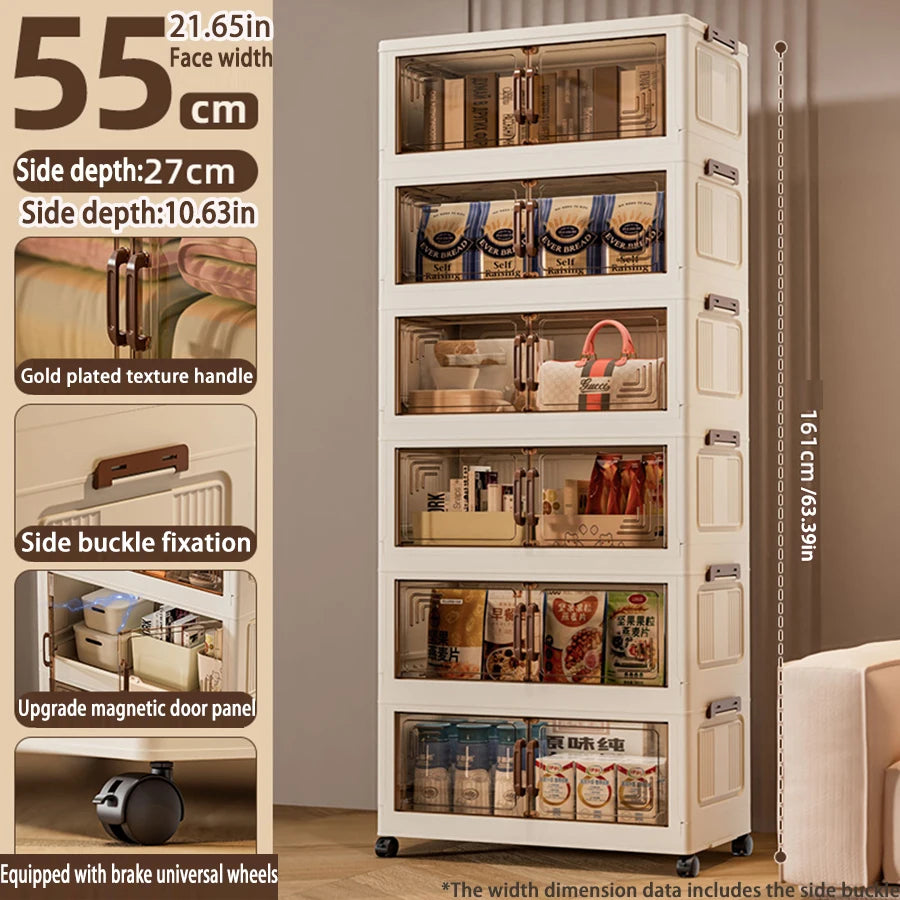 Foldable Plastic Storage Cabinet —  Modular Wardrobe Organizer 1–6 Tiers