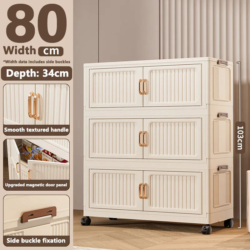 Foldable Plastic Storage Cabinet —  Modular Wardrobe Organizer 1–6 Tiers