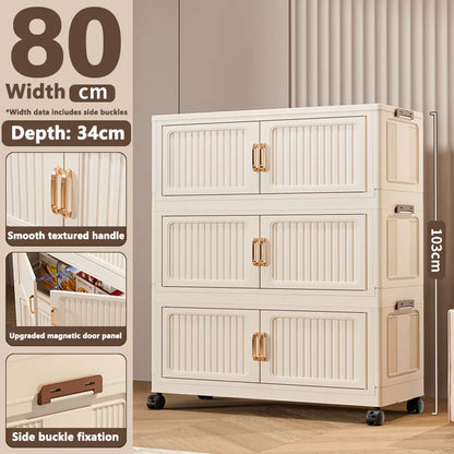Foldable Plastic Storage Cabinet —  Modular Wardrobe Organizer 1–6 Tiers
