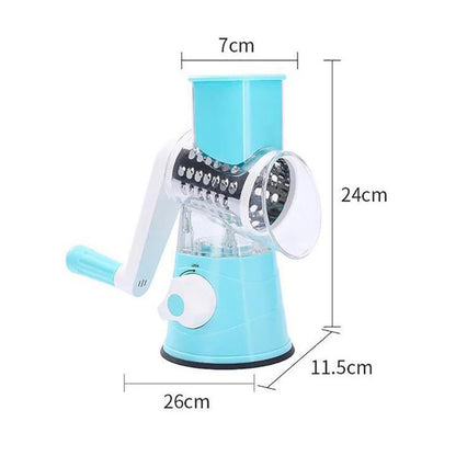 Cheese Grater Hand Crank — 3-in-1 Rotary Shredder & Slicer