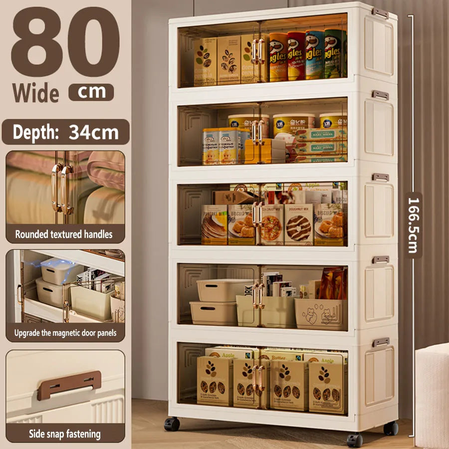 Foldable Plastic Storage Cabinet —  Modular Wardrobe Organizer 1–6 Tiers