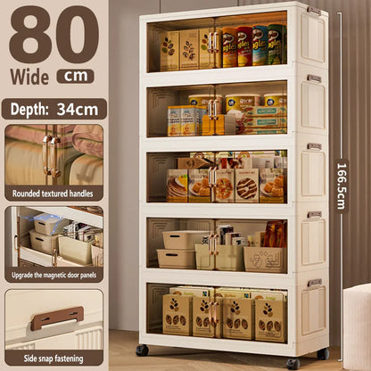 Foldable Plastic Storage Cabinet —  Modular Wardrobe Organizer 1–6 Tiers