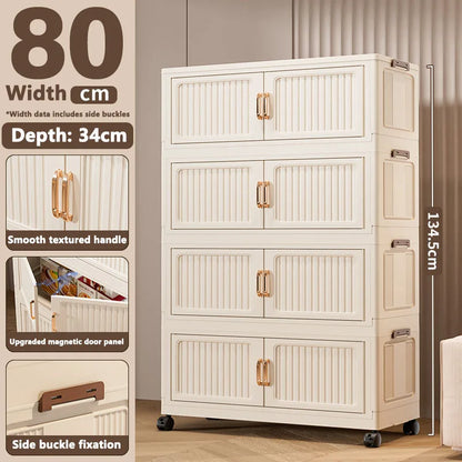Foldable Plastic Storage Cabinet —  Modular Wardrobe Organizer 1–6 Tiers