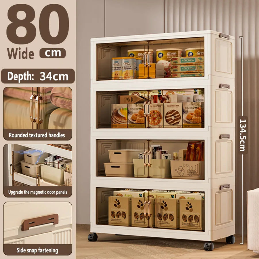 Foldable Plastic Storage Cabinet —  Modular Wardrobe Organizer 1–6 Tiers