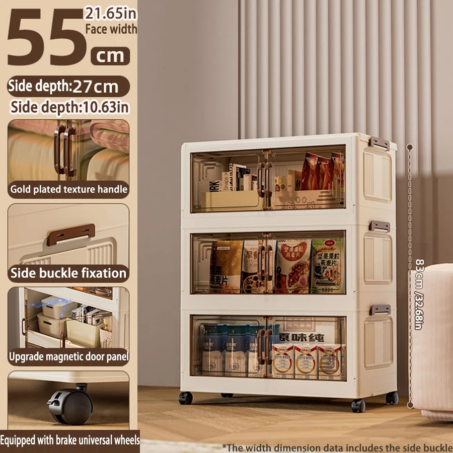 Foldable Plastic Storage Cabinet —  Modular Wardrobe Organizer 1–6 Tiers
