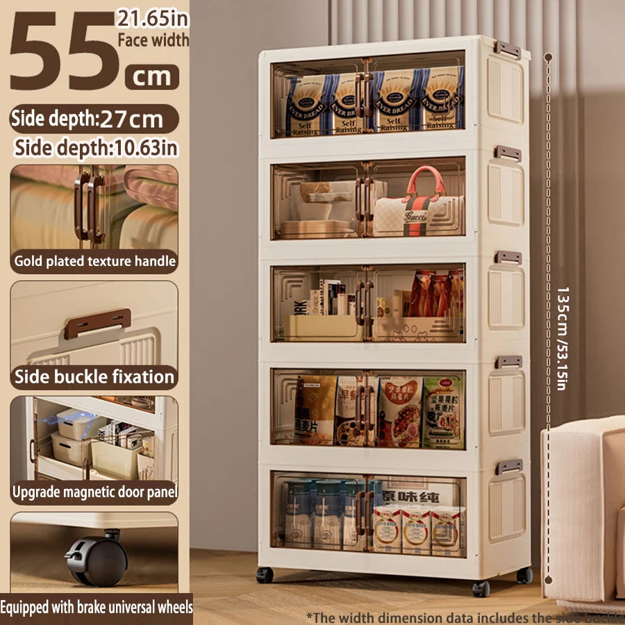 Foldable Plastic Storage Cabinet —  Modular Wardrobe Organizer 1–6 Tiers