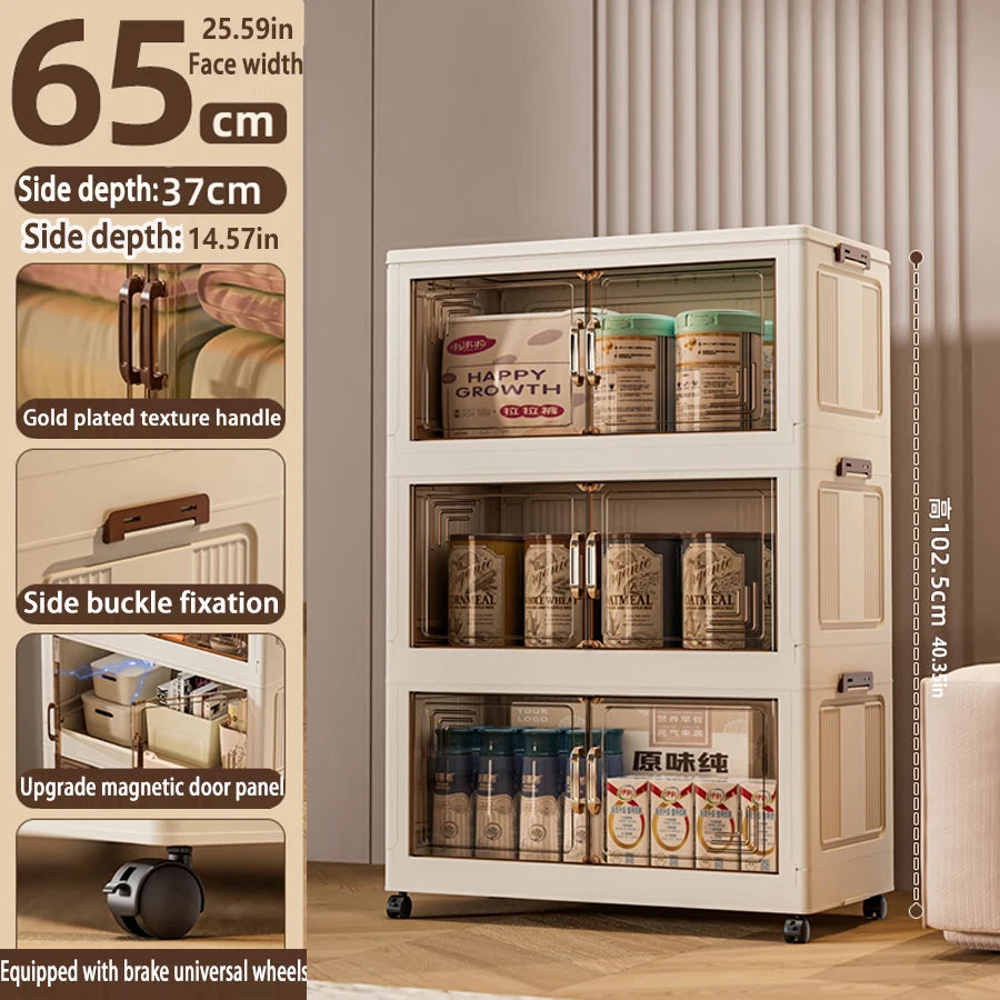 Foldable Plastic Storage Cabinet —  Modular Wardrobe Organizer 1–6 Tiers