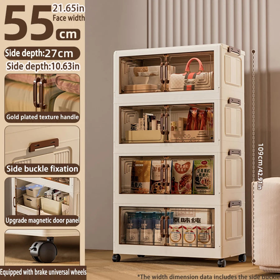 Foldable Plastic Storage Cabinet —  Modular Wardrobe Organizer 1–6 Tiers