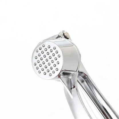 Garlic Press Stainless Steel — 3-in-1 Crush, Peel & Mince Tool